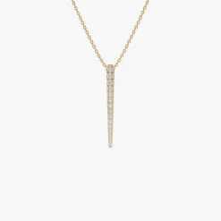14K Tapered Diamond Bar Necklace