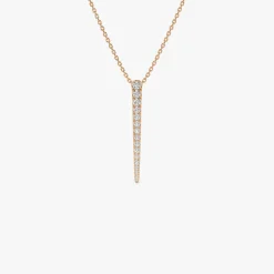 14K Tapered Diamond Bar Necklace