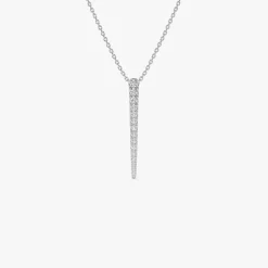 14K Tapered Diamond Bar Necklace