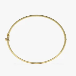 14k Three Row Pave Diamond Bangle Bracelet