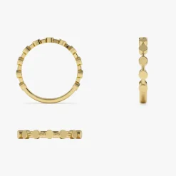 14K Tiny Round Stackable Ring For Women