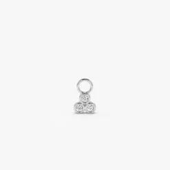 14k Tri Bezel Hoop Charm