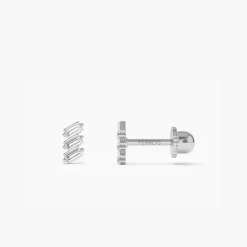 14k Trio Baguette Diamond Helix Piercing