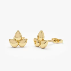 14K Trio Petal Stud Earrings