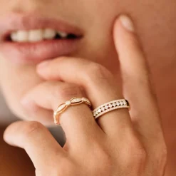 14k Triple Row Diamond Wedding Ring