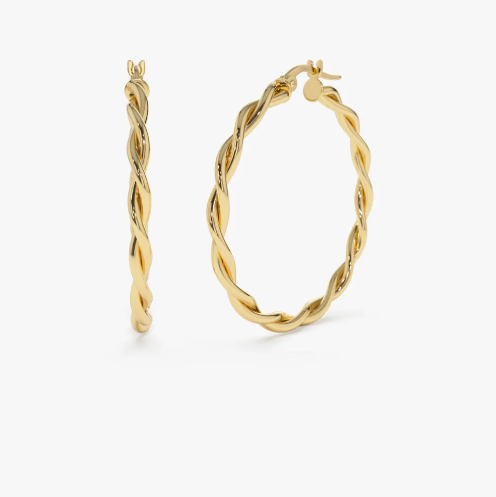 14k Twist Earrings 40MM