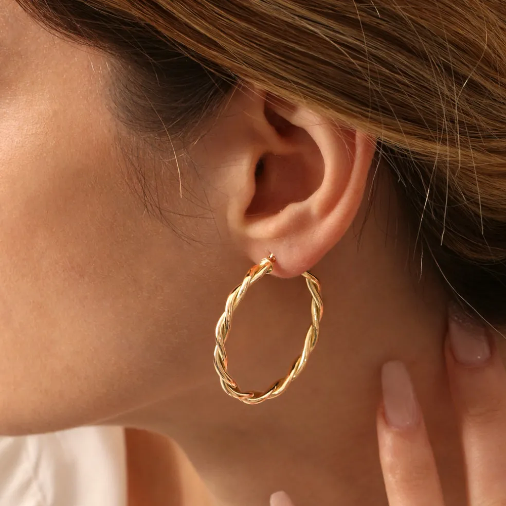 14k Twist Earrings 40MM