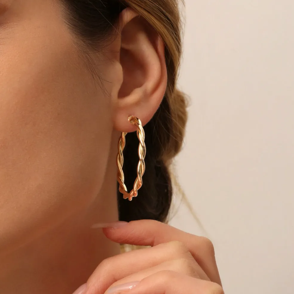 14k Twist Earrings 40MM