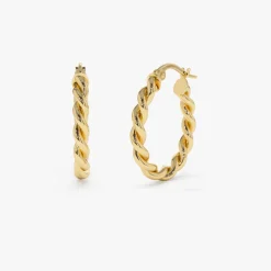 14k Twist Rope Earrings 20MM