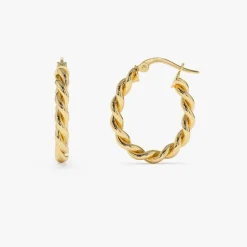 14k Twist Rope Earrings 20MM