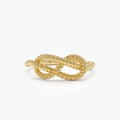 14K Twist Rope Infinity Knot Ring
