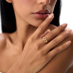14K Twist Rope Infinity Knot Ring