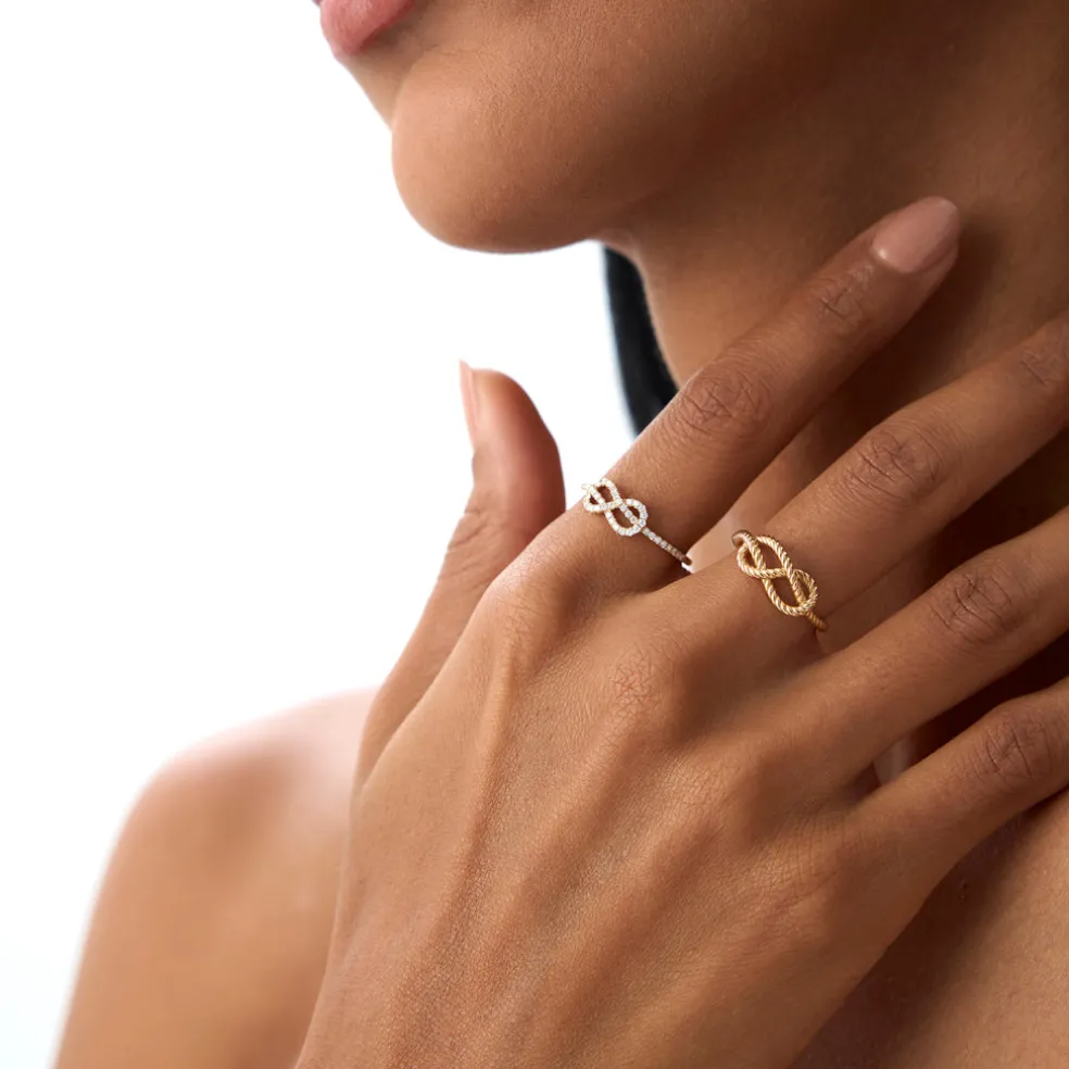 14K Twist Rope Infinity Knot Ring