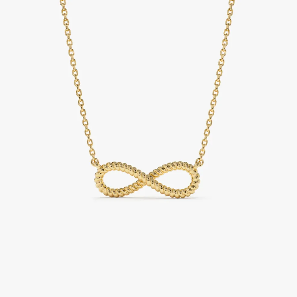 14k Twist Rope Infinity Necklace
