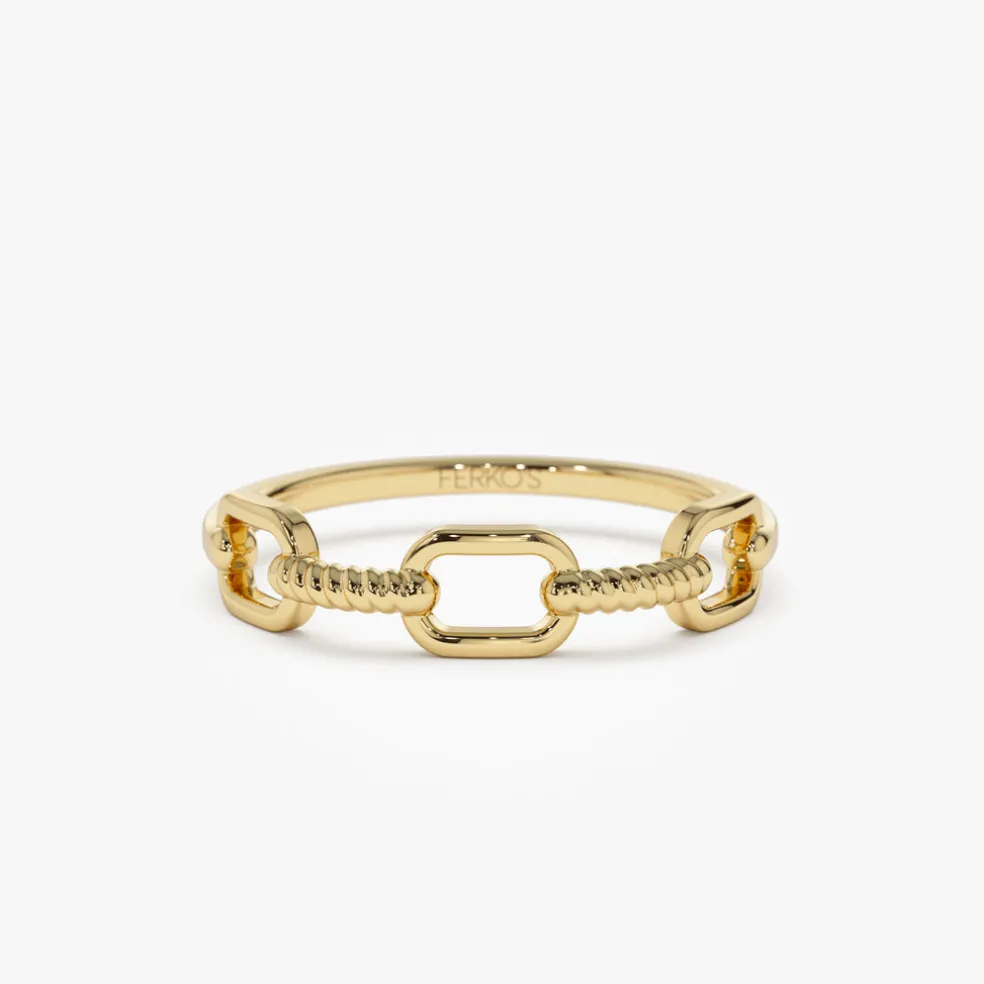 14K Twisted Unique Rope Band