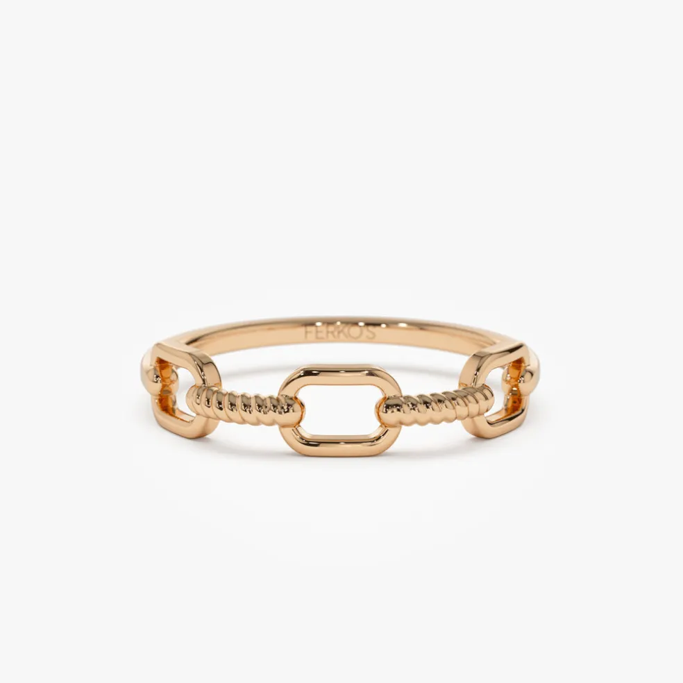 14K Twisted Unique Rope Band