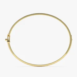 14k Two Row Pave Diamond Bangle Bracelet