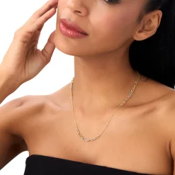 14k Two-Tone Link Layering Paperclip Necklace