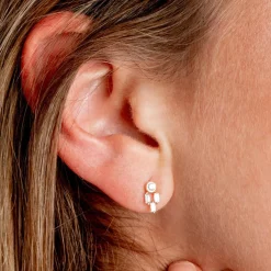 14k Unique Baguette Diamond Earrings