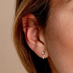 14k Unique Baguette Diamond Earrings