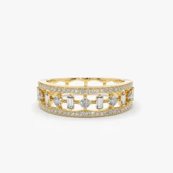14K Unique Baguette Diamond Wedding Ring