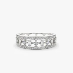 14K Unique Baguette Diamond Wedding Ring