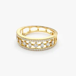 14K Unique Baguette Diamond Wedding Ring