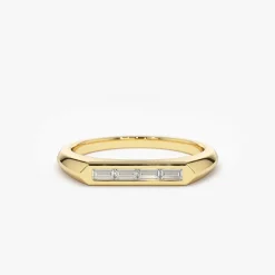 14k Unique Baguette Stackable Ring