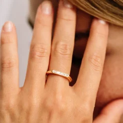 14k Unique Baguette Stackable Ring