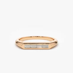 14k Unique Baguette Stackable Ring