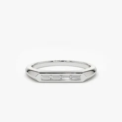 14k Unique Baguette Stackable Ring