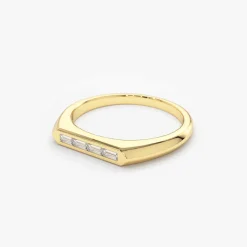 14k Unique Baguette Stackable Ring