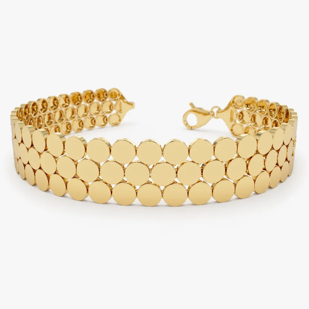 14k Unique Bold Triple Strand Bracelet