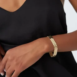 14k Unique Bold Triple Strand Bracelet