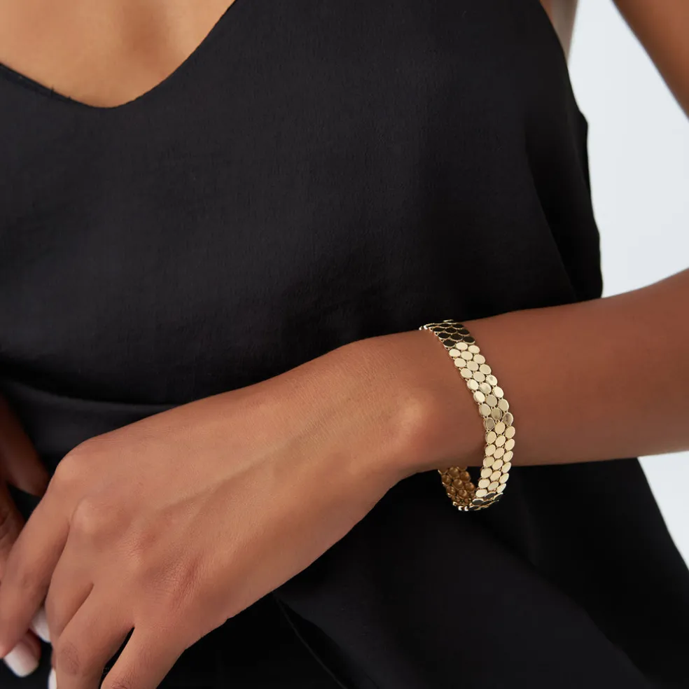14k Unique Bold Triple Strand Bracelet