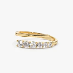 14k Unique Crossover Diamond Statement Ring