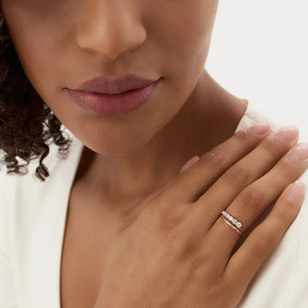 14k Unique Crossover Diamond Statement Ring