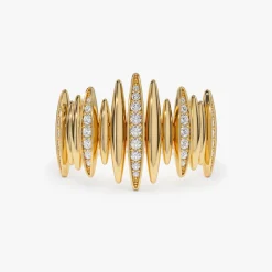 14k Unique Diamond Spike Ring