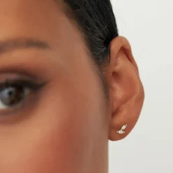 14k Unique Double Marquise Diamond Studs