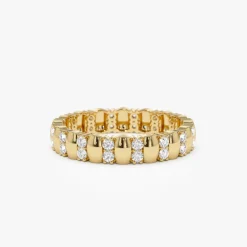 14k Unique Double Row Diamond Eternity Ring