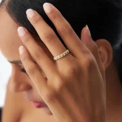 14k Unique Double Row Diamond Eternity Ring