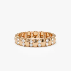 14k Unique Double Row Diamond Eternity Ring
