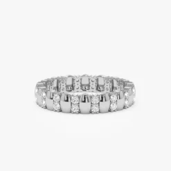 14k Unique Double Row Diamond Eternity Ring