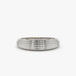 14k Unique Multi Lined 5MM Dome Gold Ring