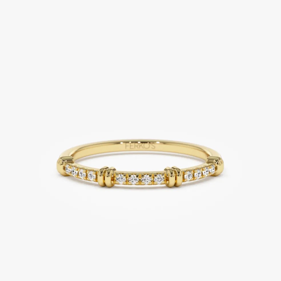 14k Unique Petite Diamond Stack Band