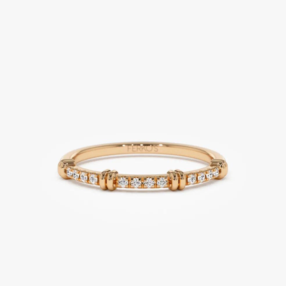 14k Unique Petite Diamond Stack Band