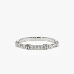 14k Unique Petite Diamond Stack Band