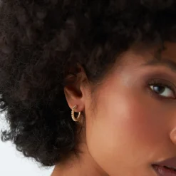 14k Unique Spiral C-Hoop Earring