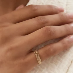 14k Unique Statement Stacking Gold Ring