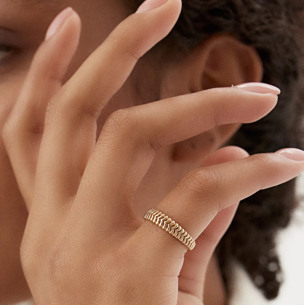 14k Unique Statement Stacking Gold Ring
